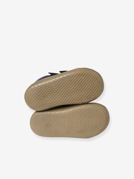 Bottillons bébé à scratchs cuir souple premiers pas bleu+marine - vertbaudet enfant 