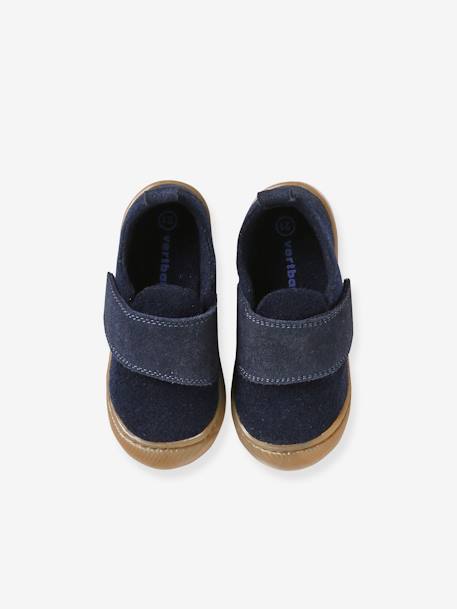 Chaussons scratchés bébé en feutre marine - vertbaudet enfant 