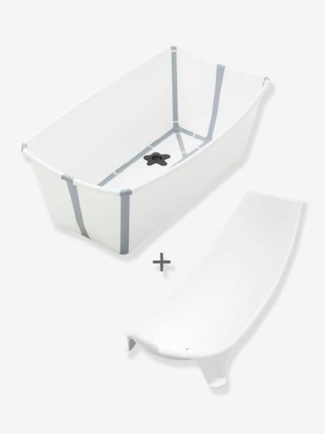 Ensemble baignoire Flexi Bath + transat de bain beige+écru - vertbaudet enfant 