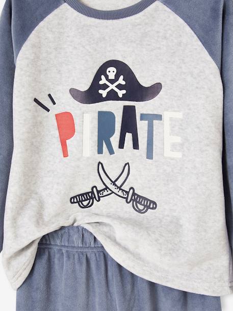 Lot de 2 pyjamas pirates en velours garçon bleu grisé - vertbaudet enfant 