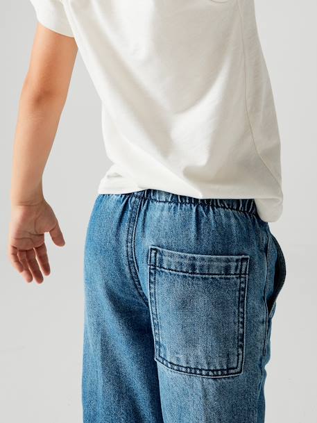 Jean garçon large facile à enfiler denim black+denim bleached+denim brut+gris+stone - vertbaudet enfant 