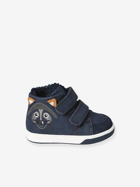 Halfhoge sneakers met klittenband voor baby blauw - vertbaudet enfant 