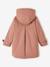 Parka à capuche chic effet peau de pêche fille bois de rose+marine - vertbaudet enfant 