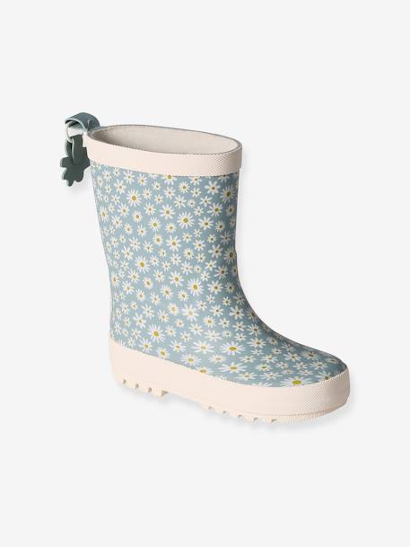 Bottes de pluie caoutchouc imprimé enfant collection maternelle bleu imprimé+rose imprimé - vertbaudet enfant 