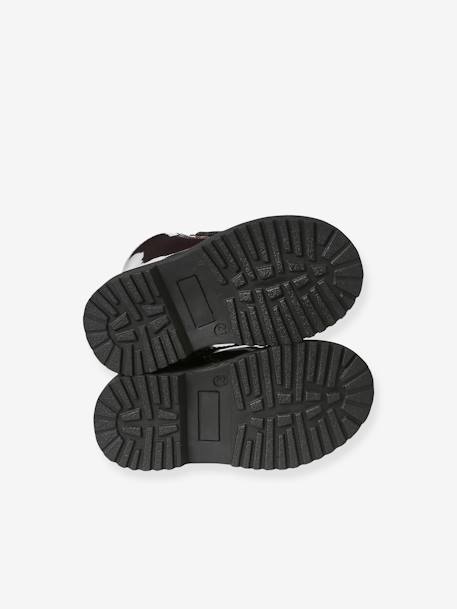 Boots vernies lacées et zippées bébé bordeaux - vertbaudet enfant 