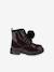 Boots vernies lacées et zippées bébé bordeaux - vertbaudet enfant 