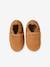Chaussons élastiqués en cuir souple bébé chocolat+marine - vertbaudet enfant 