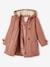 Parka à capuche chic effet peau de pêche fille bois de rose+marine - vertbaudet enfant 