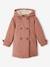 Parka à capuche chic effet peau de pêche fille bois de rose+marine - vertbaudet enfant 