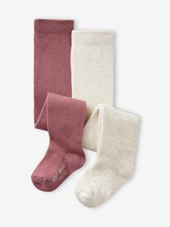 Baby-Sokken, kousen-Set van 2 paar opengewerkte/ effen maillots voor babymeisjes