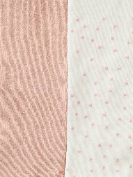 Set van 2 paar met stippen / effen maillots voor babymeisjes roze (poederkleur) - vertbaudet enfant 
