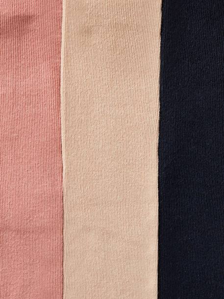 3 paar tricot maillots voor baby's beige+donkerpaars+ecru+oudroze+Wit/lichtroze/grijs chiné - vertbaudet enfant 