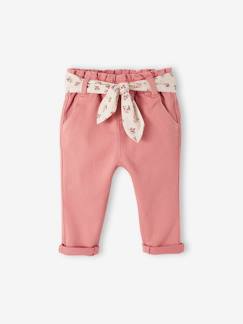-Pantalon avec ceinture en tissu bébé