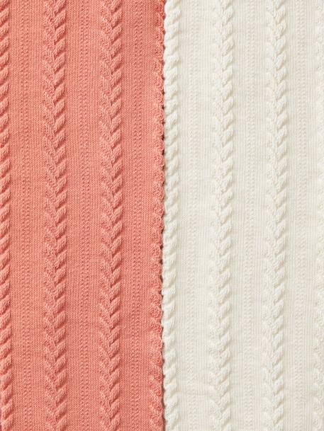 Lot de 2 collants torsades fille bois de rose - vertbaudet enfant 