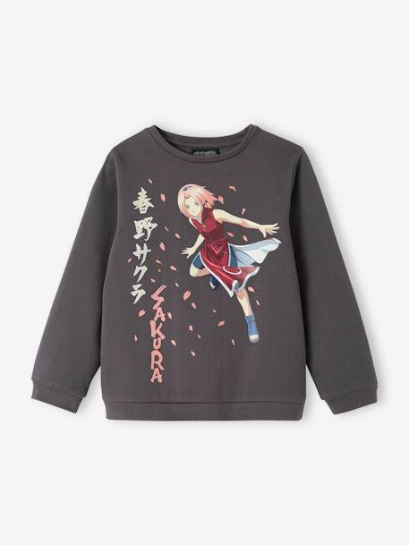 Meisjessweater Naruto® Sakura grijs - vertbaudet enfant 