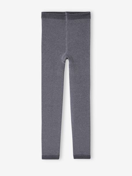 Leggings maille polaire fille bleu+gris chiné+gris perle+mauve+noir - vertbaudet enfant 