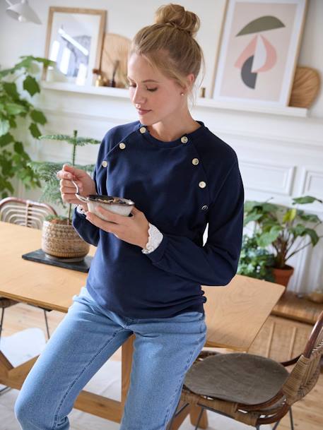 Sweat molleton grossesse et allaitement marine - vertbaudet enfant 