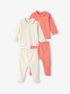 Baby-Pyjama,  overpyjama-Set van 2 interlock babypyjama's met hartjes