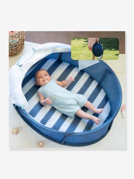 Babyni Aire de Jeux & lit d'appoint Anti-UV FPS 50+ Marinière bleu blanc - vertbaudet enfant 