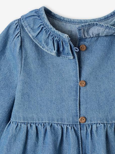 Robe bébé denim col volanté stone - vertbaudet enfant 