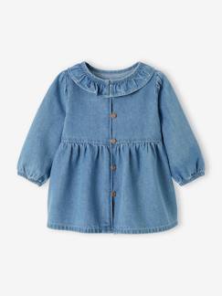 Bébé-Robe, jupe-Robe bébé denim col volanté
