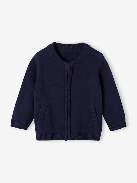 Gilet zippé style teddy bébé personnalisable marine - vertbaudet enfant 
