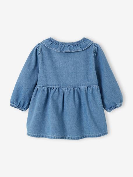 Robe bébé denim col volanté stone - vertbaudet enfant 