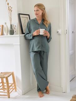 Zwangerschapskleding-Pyjama, homewear-Set van 2 satijnen pyjama's zwangerschap en borstvoeding