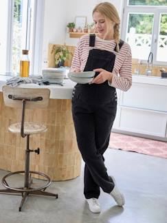 Zwangerschapskleding-Salopet, jumpsuit-Salopette in fluweel voor zwangerschap en borstvoeding