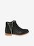 Boots enfant fille cuir zippées camel+noir - vertbaudet enfant 