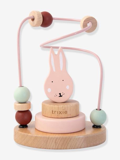 Houten kralendoolhof - TRIXIE geel+ROSE FONCE UNI+rozen - vertbaudet enfant 