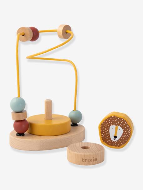 Houten kralendoolhof - TRIXIE geel+ROSE FONCE UNI+rozen - vertbaudet enfant 