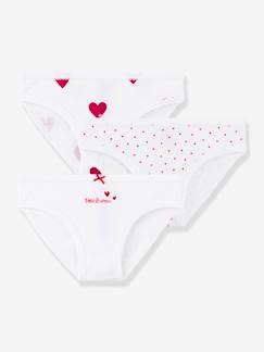 Fille-Sous-vêtement-Lot de 3 culottes coeur en coton petite fille -