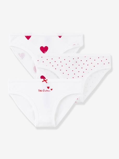 Fille-Lot de 3 culottes coeur en coton petite fille -