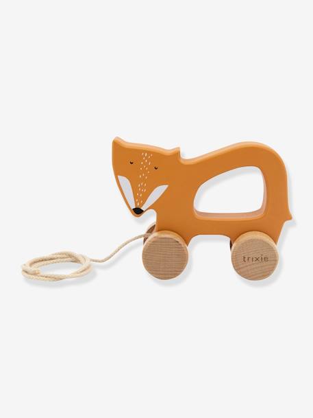 Houten trekspeelgoed - TRIXIE geel+groen+rozen - vertbaudet enfant 