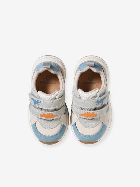 Sneakers met klittenband en dino voor baby wit, bedrukt - vertbaudet enfant 