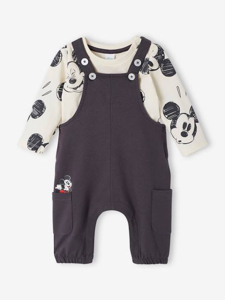 Ensemble Disney® bébé T-shirt coton + salopette denim gris - vertbaudet enfant 