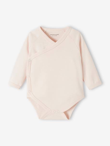 Lot de 5 bodies manches longues bébé ouverture naissance rose poudré - vertbaudet enfant 
