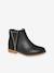 Boots enfant fille cuir zippées camel+noir - vertbaudet enfant 