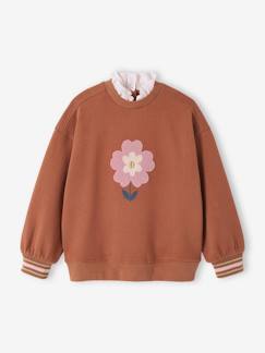 Meisje-Meisjes sweatshirt met lusvormige bloemen