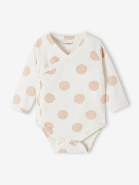 Lot de 5 bodies manches longues bébé ouverture naissance rose poudré - vertbaudet enfant 