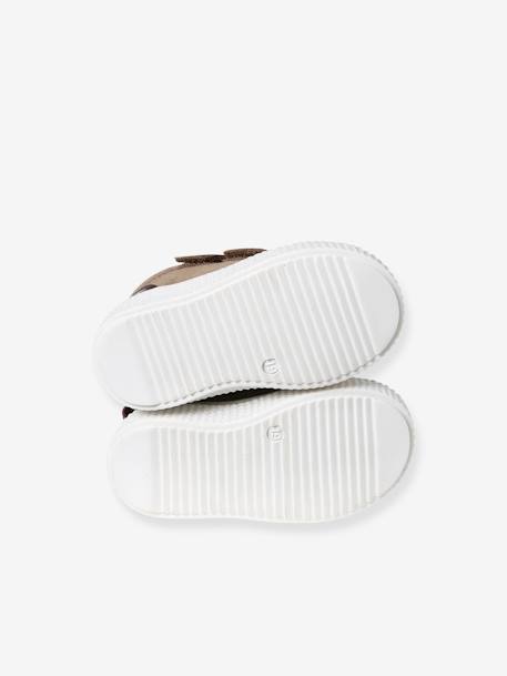 Bottines bébé garçon cuir à scratchs marine+taupe - vertbaudet enfant 