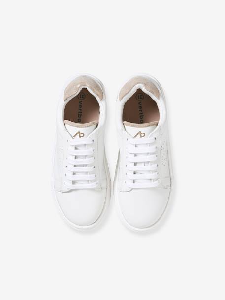 Baskets en cuir enfant blanc - vertbaudet enfant 