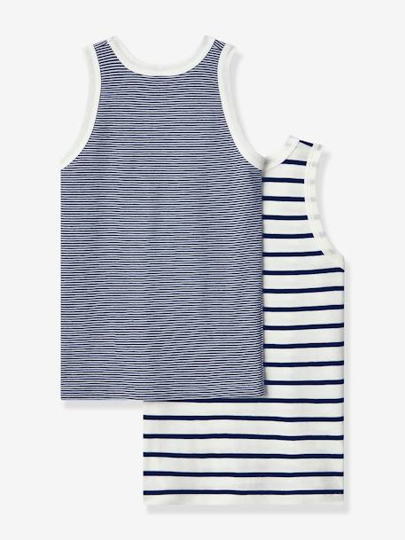 Lot de 2 débardeurs en coton bio lot bleu - vertbaudet enfant 