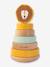 Tour à empiler en bois - jaune+orange+rose+ROSE FONCE UNI - vertbaudet enfant 