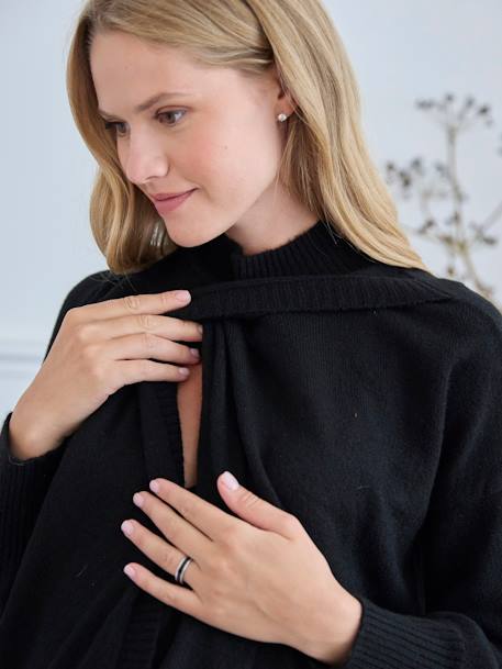 Meerlaagse trui zwangerschap en borstvoeding zwart - vertbaudet enfant 