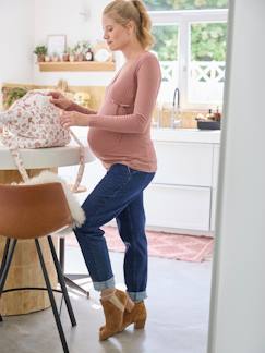 Zwangerschapskleding-T-shirt-T-shirt met wikkeleffect zwangerschap en borstvoeding