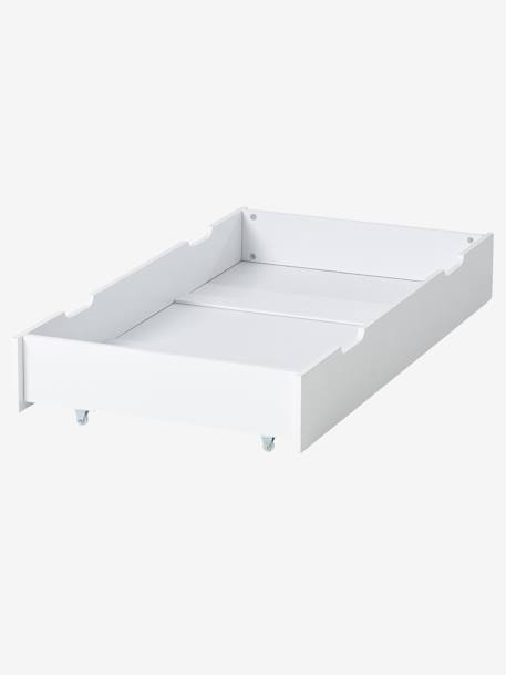 Tiroir de rangement à roulettes pour lit bébé Milo BLANC - vertbaudet enfant 