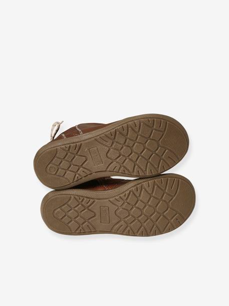 Bottines enfant fille synthétique zippées marron+noir - vertbaudet enfant 