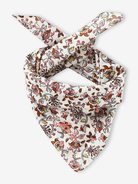 Foulard fleuri personnalisable bébé fille écru - vertbaudet enfant 